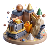 stunning rustic Mining Equipment Habitat Destruction Isolated Element Realistic Style exclusive png