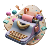 elegant contemporary Old Typewriter Cutout with Keys Detailed authentic png