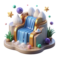elegant contemporary Iguazu Falls Like Waterfall Isolated Element authentic png