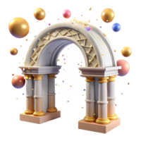wonderful artistic Historic Bridge Arch Transparent Background with Side View authentic png