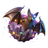 elegant abstract Isolated of Bat Flying Towards Bright Light high quality png
