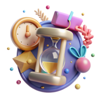 dramatic modern Online Exam Timer Countdown Isolated Element premium png