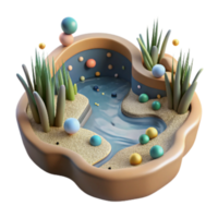 extraordinary creative Marsh Ecosystem Cutout Isolated Top Down View high quality png