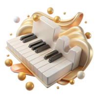 impressive modern Piano Keys Ivory Color with Transparent Background png