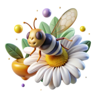 wonderful rustic Honeybee Gathering Nectar From Bluebell Transparent Background png