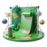 magnificent abstract Green Screen Studio Setup Isolated Element genuine png