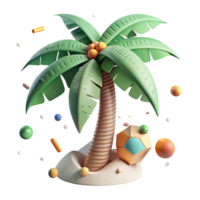 elegant rustic Palm Tree Swaying in Breeze Cutout original png