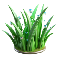 magnificent abstract Green Grass Blades Dew Drops Transparent Background png