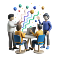 elegant modern Group Silhouette Brainstorming Solutions Meeting Transparent Background png