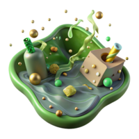 beautiful vintage Polluted Water with Algae Bloom Isolated Transparent Background Green Tint high quality png