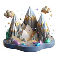 magnificent abstract Mountain Range Panorama Cutout with Wide Angle View png