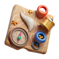 magnificent vintage Map and Compass Adventure Theme Transparent Element authentic png