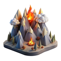 elegant classic Mountain Landscape with Forest Isolated with Dense Forest professional png