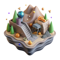 impressive creative Mining Waste Impact Wildlife Isolated Element Graphic Style high resolution png