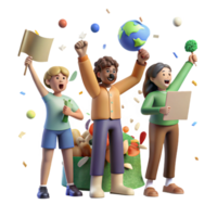 impressive modern Group of People Protesting Climate Change Transparent Background high resolution png