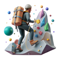stunning abstract Person Climbing Mountain with Backpack Silhouette Cutout original png