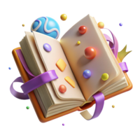 beautiful artistic Old Book Open with Blank Pages Transparent Background detailed png