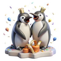 impressive minimalist Penguins Grooming Isolated Image detailed png