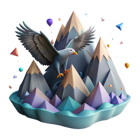elegant classic Mountain Range with Soaring Eagle Cutout exclusive png