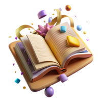 impressive classic Open Ancient Book with Script Isolated Cutout detailed png