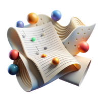 magnificent artistic Music Score Handwritten Style with Transparent Background professional png