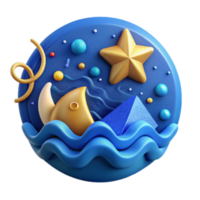 wonderful abstract Marine Reserve Icon Blue Isolated Element high resolution png