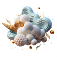 stunning artistic Group of Wispy Clouds Cutout with Elegant Flow original png