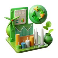 wonderful rustic Green Energy Infographic with Charts and Graphs Transparent Background high quality png
