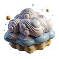 vibrant modern Layered Cloud Formation Cutout with Depth and Transparent Background high quality png