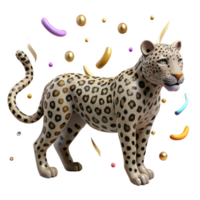 impressive abstract Leopard Silhouette Spotted Pattern Isolated professional png