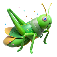 vibrant artistic Grasshopper Green Body Side View Isolated premium png