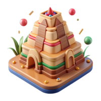 magnificent modern Mesopotamian Ziggurat Model Clay Color Cutout authentic png