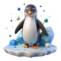 extraordinary modern Penguin Standing on Ice Floe Transparent Background Cutout premium png