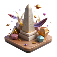 stunning modern Obelisk Isolated with Hieroglyphic Inscriptions detailed png