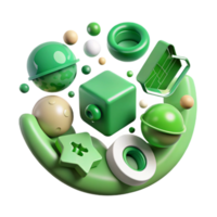 serene classic Green Technology Innovation Icons Transparent Background authentic png