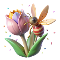 serene traditional Honeybee Gathering Nectar From Bluebell Transparent Background genuine png