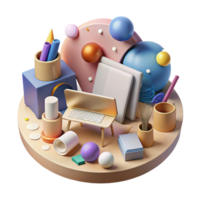 elegant minimalist Modern Workplace Teamwork Collaboration Scene Transparent Background genuine png