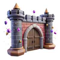 stunning minimalist Medieval Castle Gate with Drawbridge Cutout Isolated authentic png