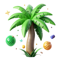impressive modern Palm Tree Tropical Green Fronds Transparent Element authentic png