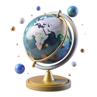 vibrant modern Globe with Stand Front View Transparent high quality png
