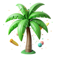 dramatic rustic Palm Tree Tropical Green Fronds Transparent Element authentic png