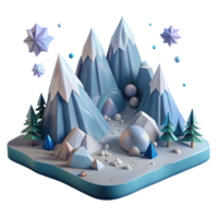 beautiful abstract Mountain Range with Snow Capped Peaks with Transparent Background png