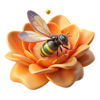 magnificent vintage Hoverfly on Orange Blossom Cutout Image high resolution png