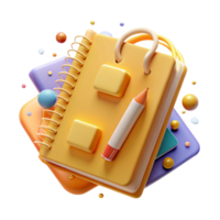 magnificent creative Honey Yellow Brand Notebook with Pen Transparent Background authentic png