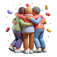 magnificent modern Group Hugging Consoling Gesture Transparent Background high quality png