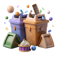 wonderful abstract Recycling Center with Sorting Bins Isolated Element high resolution png