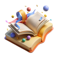 dramatic modern Historical Narrative Open Book with Quill Pen Isolated professional png