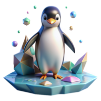 magnificent rustic Penguin Standing on Ice Floe Transparent Background Cutout authentic png