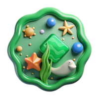 vibrant rustic Marine Ecosystem Health Icon Green Isolated Element high resolution png
