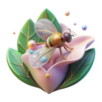 impressive traditional Hoverfly on Leaf Near Blossom Isolated Element high resolution png